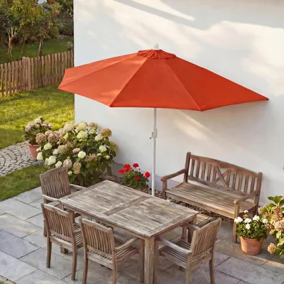 Produktbild von Sonnenschirm halbrund Parla, Halbschirm Balkonschirm, UV 50+ Polyester/Alu 3kg - 270cm terracotta ohne Ständer