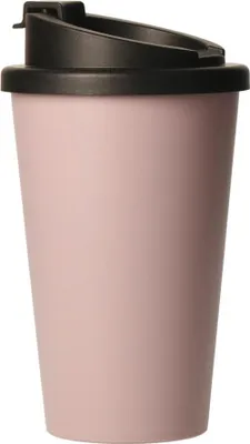 Obrázek produktu pro hrnek na kávu "Premium Deluxe" - termo hrnek z bioplastu bez BPA s dvousložkovým uzávěrem - 350 ml izolovaný hrnek na cesty Vyrobeno v Německu - lila barva