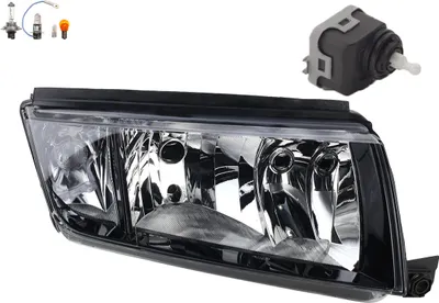 Produktbild von Scheinwerfer kompatibel zu Skoda Fabia 6Y 99-08 Rechts Leuchtmittel + Stellmotor 6Y0941295 6Y1941016P 6Y1941016F Johns