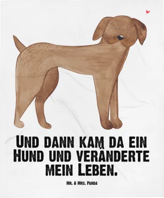 Produktbild von Mr. & Mrs. Panda Schlummerdecke Hund Dogge - Weiß - Geschenk, Sprüche, Fleecedecke, Deutsche, Babybettdecke, Babydecke, Herz, Plaid, Schmusedecke, Hunde