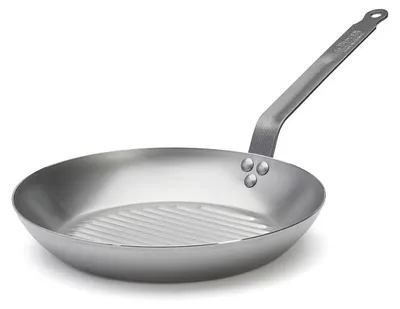 Stahl-Bratpfanne 30 cm, silber, backofenfest