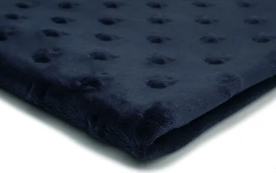 Produktbild von Minkee Fleece Knit mit Sternprägung Navy blau 50 x 155 cm