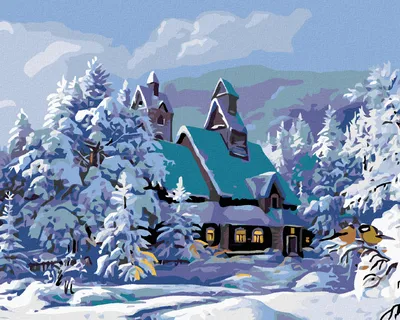 Produktbild von Zuty - Malen nach Zahlen - VERSCHNEITES HAUS, 40x50 cm, ohne Keilrahmen