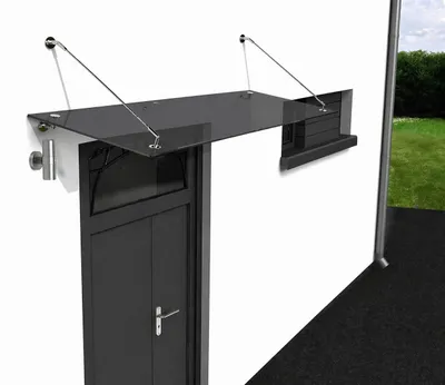 Immagine prodotto di Glaswerk Westfalen- (STR)120x90cm baldacchino in vetro grigio+supporto
