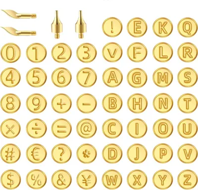 Produktbild von 56-teiliges Holzbrenn-/Schnitzset, Buchstabenlötkolben-DIY-Werkzeuge, Alphabet-Zahlen-Vorlage für DIY-Prägungen und Schnitzarbeiten, Holzbrennen