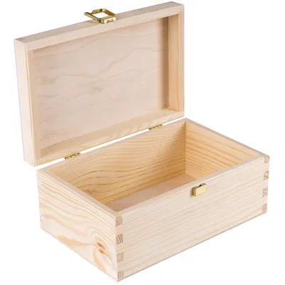 Immagine prodotto di Creative Deco Piccola Scatola in Legno con Coperchio e Chiusura | 21.4x13.8x10cm | Scatola Portaoggetti Portagiochi | Perfetta per Decoupage Documenti