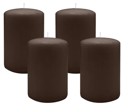 Produktbild von Flachkopf-Stumpenkerzen Chocolate Schokolade 60 x Ø 50 mm, 4 Stück