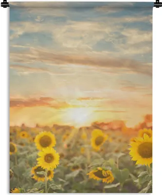 Produktbild von MuchoWow® Wandteppich Wandbehang Sonnenblume - Sonne - Blumen 120x160 cm Tapisserie Dekoration Wandtuch - Wohnzimmer - Moderne