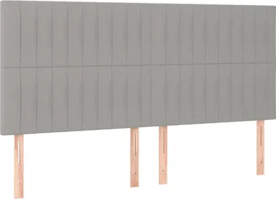 Produktbild von vidaXL Kopfteil Hellgrau 180 x 5 x 118/128 cm Stoff