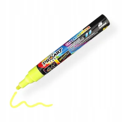 Zdjęcie produktu dla MARKER KREDOWY cienki LEVIATAN 8G KREDA marker do tablic i szkła ŻÓŁTY