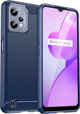 Produktbild von Realme C31 Hülle, Carbon-Faser TPU Silikon Stoßfest Schutzhülle für Realme C31 Blau