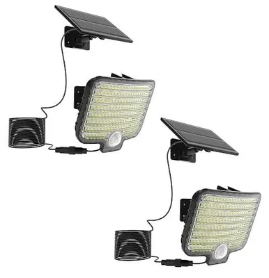 2er-Set LED-Solarleuchten mit Bewegungsmelder, 550 Lumen, kaltweiß