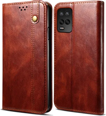 Produktbild von OPPO Realme V13 Hülle, LaimTop Leder Flip Brieftasche Schutzhülle für OPPO Realme V13 Rot