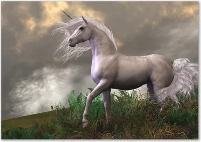 Produktbild von Tulup® Glas-Bild - 100 x 70 - Wandbild aus Glas - Wandkunst - Wandbild hinter gehärtetem Sicherheitsglas - Tiere - Graues Einhorn - Grau