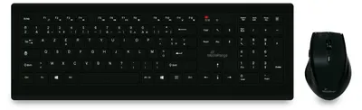 Obrázek produktu pro MediaRange MROS104-FR, Bezdrátový, RF bezdrátový, Mechanický spínač, AZERTY, Černá, Šedá, Obsahuje myš