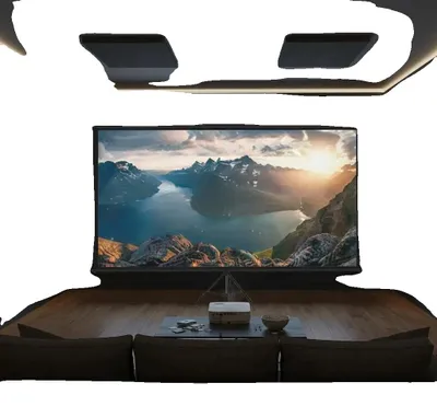 Zdjęcie produktu dla Ekran projekcyjny, rozdzielczość 4K HD, regulacja wysokości, kolor oliwkowy