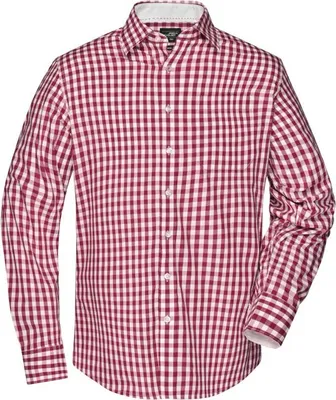 Produktbild von Men's Checked Shirt bordeaux/white, Gr. L