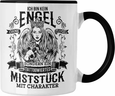 Produktbild von Trendation - Tattoo Tasse Spruch Tätowiererin Geschenk Frauen Geschenkidee (Schwarz)
