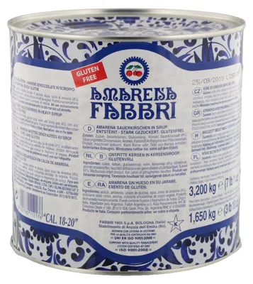 Immagine prodotto di Amarena Fabbri snocciolate in sciroppo di ciliegie 3200g - aromatiche, ideali per dessert e cocktail