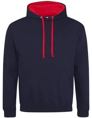 Produktbild von Just Hoods JH003 | Varsity Herren Hoodie / Kaputzenpullover - Farbe: New French Navy/Fire Red - Größe: L