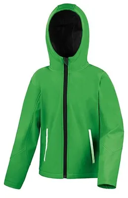 Produktbild von Kinderjacke - Result HOODED SOFT SHELL JACKET/K - green - Größe XL