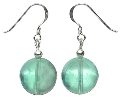 Produktbild von Ohrringe Ohrhänger aus Fluorit & 925 Silber Ø14mm grün Ohrschmuck Damen