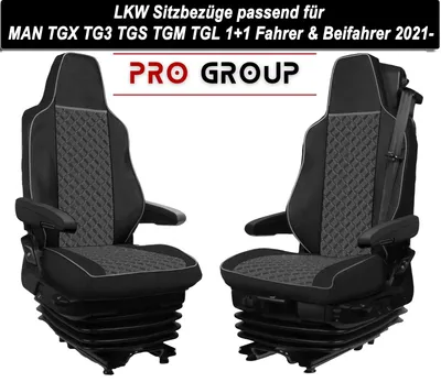 Produktbild von LKW Sitzbezüge Schonbezüge Für MAN TGX TG3 TGS TGM TGL Grau 2021- NEU
