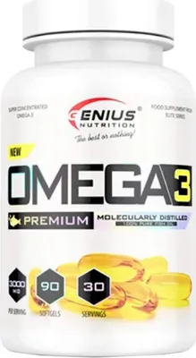 Produktbild von Genius Nutrition Omega 3 (90 Softgels) Unflavoured - Vitamine, Mineralien & Gesundheit - Fettsäuren