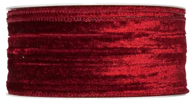 Samtband mit Drahtkante, weinrot, 50 mm x 10 m