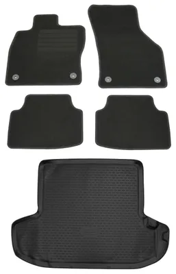 Gummi-Kofferraumwanne + Fußmatten Set für Skoda Octavia 3 5E, Bj. 5/2013-2019