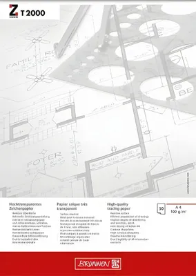 Produktbild von BRUNNEN Entwurfblock A4 100g T2000 50 Blatt 1047464