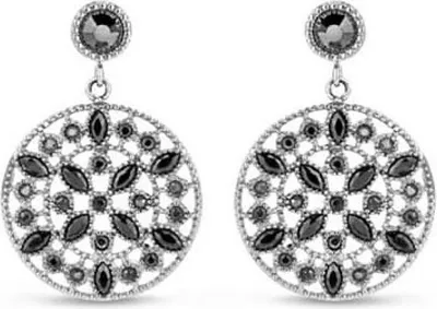 Image de Victoria Boucles d'oreilles argentées avec pierre noire