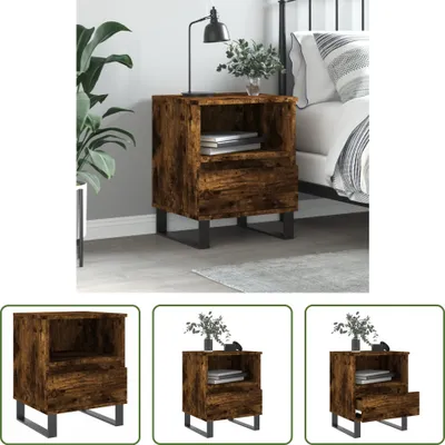 Produktbild von The Living Store Nachttisch Räuchereiche 40x35x50 cm Holzwerkstoff