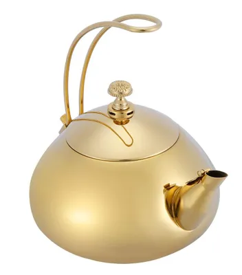 Teekanne 1,5 L Gold mit Teesieb, induktionsgeeignet