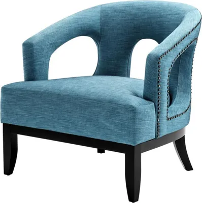 Produktbild von Casa Padrino Wohnzimmer Sessel Türkis / Schwarz 80 x 76 x H. 79 cm - Luxus Wohnzimmermöbel