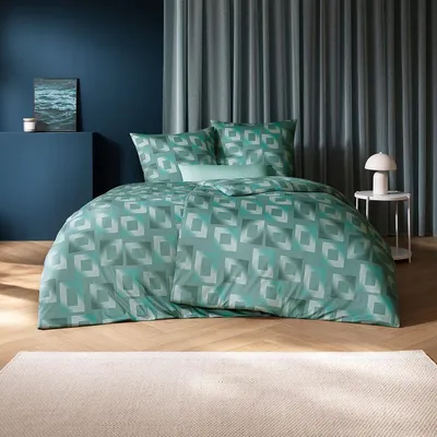 Produktbild von Estella Mako Interlock Jersey Bettwäsche Heiko lagune 135x200 cm + 80x80 cm