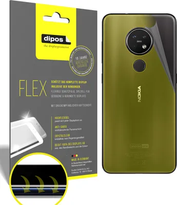 Obrázek produktu pro 2x ochranná fólie pro Nokia 7.2 zadní kryt, 100% pokrytí displeje, dipos Flex