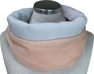 Produktbild von Damen Farbverlauf Loopschal Schal Halstuch Tuch Lachs/Hellblau