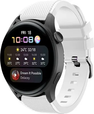Produktbild von Strap-it Huawei Watch 3 (Pro) Silikonarmband (Weiß)