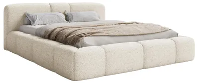 Image de Selsey Bowia – Lit rembourré 160 x 200 cm, peluche beige clair
