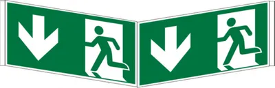 Produktbild von Dreifke® Rettungszeichen, Notausgang Winkel-/Nasenschild | PVC langnachleucht...