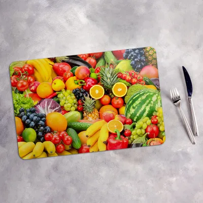 Produktbild von Tischset 4x45x30 cm Platzset Tischmatte Platzmatte Untersetzer - Farbige Früchte