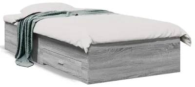Immagine prodotto di vidaXL Struttura letto con cassetti Grey Sonoma 75x190 cm Materiale a base di legno