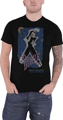 Produktbild von David Bowie - "83´ Tour" T-Shirt für Herren/Damen Uni RO892 (XXL) (Schwarz)