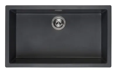 Produktbild von Reginox R30882 Regi Granit Spüle AMSTERDAM 72 Black Silvery ab 80 cm Schrankbreite / Auflagespüle / Unterbau / Einbauspüle