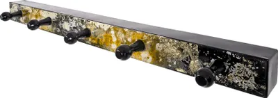 Produktbild von HAKU Wandgarderobe Garderobenleiste gold, schwarz - Metall, B/H/T: 75x11x6 cm