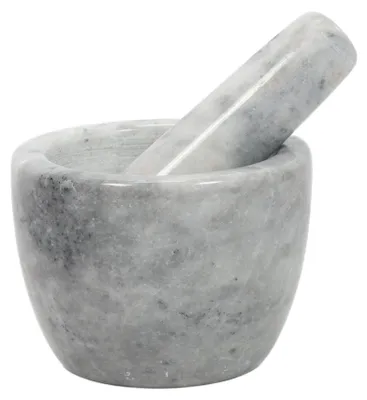 Produktbild von GAVI Mörser aus massivem Naturmarmor mit Stößel, Ø 12 cm, zum Zerkleinern von Gewürzen und Kräutern