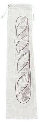 Linnen Brotbeutel mit Kordelzug, 15x66 cm, atmungsaktiv