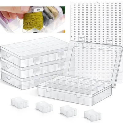 Immagine prodotto di Set di scatole organizer per filati da ricamo, con 24 scomparti