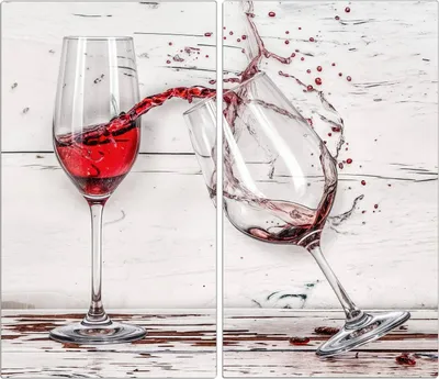 Produktbild von Spritzschutz Herdabdeckplatte Schneidebrett aus Glas Rotweingläserfall 2-Teilig (60x52cm)